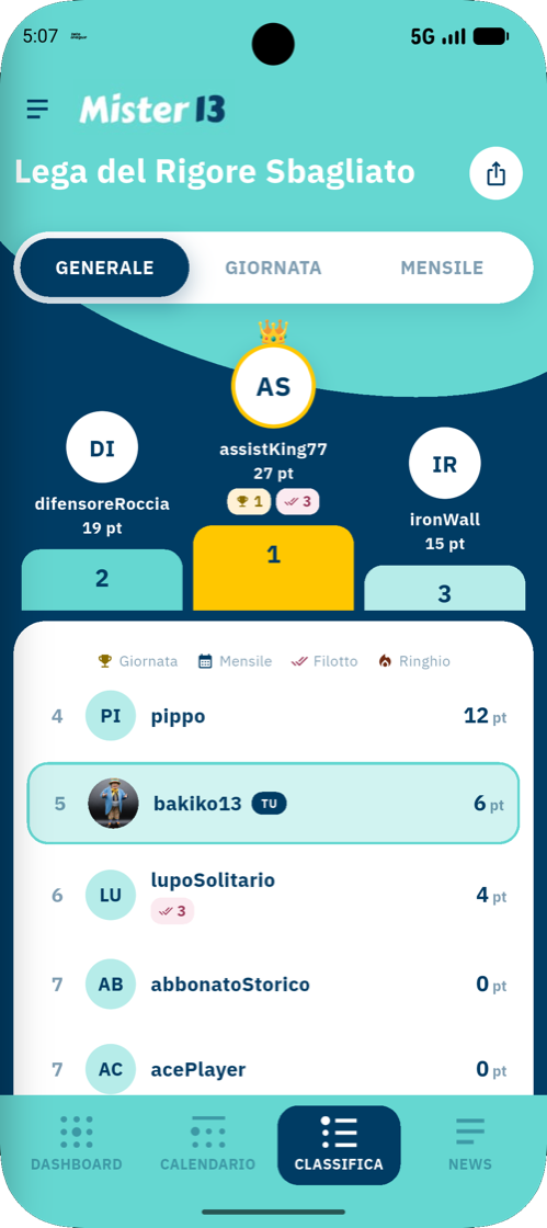 Mister13 app screenshot